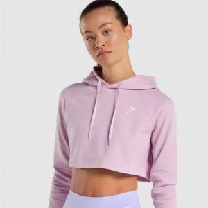 Gymshark Cropped Training Hoodie, Small, Soft Pink